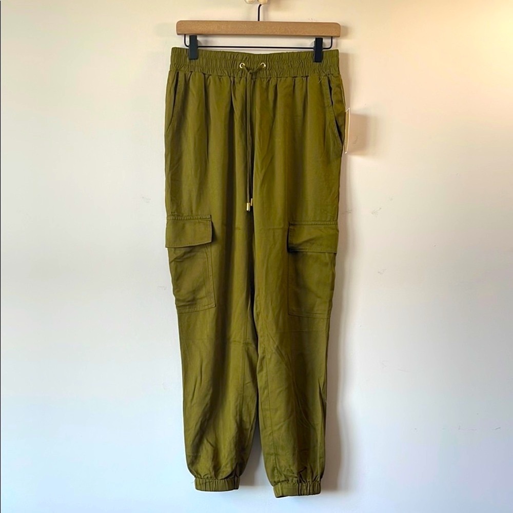Michael Kors Green Cargo Pants with Elastic Waistband